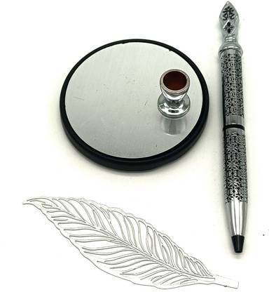 Maskey Vintage Gift Set of Abstract Design Pen, Feather Logo and Table Pen Stand Pen Gift Set