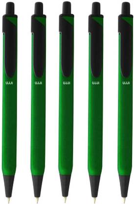 UJJi Click Pen in Matte Finish Green Colour Body Ball Pen