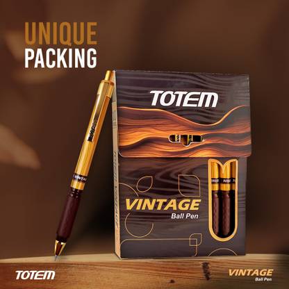 TOTEM Vintage 20 Blue Pens | Wooden Body | 0.7 mm Tip | Pens for Writing | Premium Ball Pen