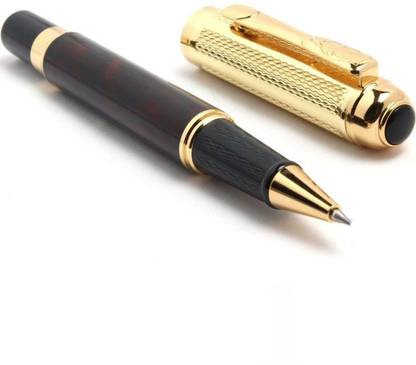 Lestylo Dikawen 821 Gold Mesh Heavy Metal Body Signature Series With Gold Plated Trims Roller Ball Pen