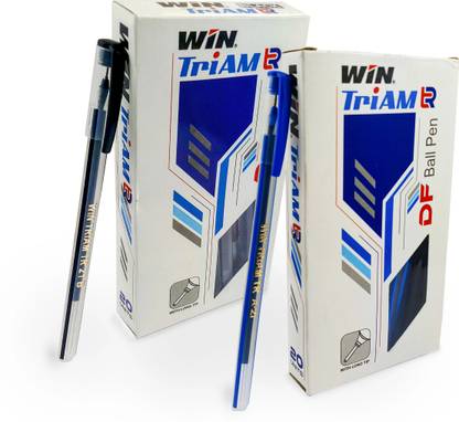 Win Triam TR Ball Pens | 100 Pcs (60 Blue Ink & 40 Black Ink) | Lightweight Body Design | Use and Throw Pens | For One Time Use | Ideal for School Office & Business | Stick Ball Pen