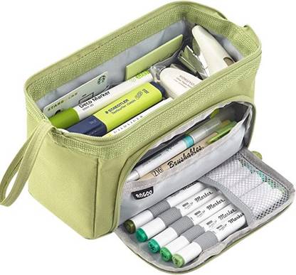 TREXEE Pencil Pouch Aesthetic Pencil Case Large Capacity Pencil Pouch for Boys Girls College High School Supplies Cute Pen Pouch Korean Bag Stationery Bag Art Canvas Pencil Box