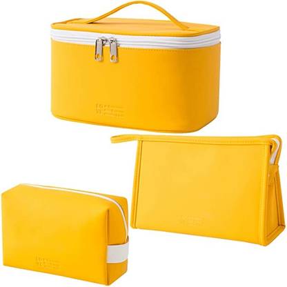 TREXEE Set of 3 Pc Pencil Case Pencil Pouch Marker Pen Case Travel Simple Stationry Bag 1 Art Canvas Pencil Box