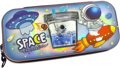 AMANVANI BLUE Space Pencil Pouch Large Capacity School Pouch Organizer for Student Kids Stylish Pen Holder Pouch Art EVA Pencil Box