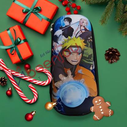 Boenjoy Anime Naruto Pencil Case, 3D Embossed, Stationery Case 3D Art EVA Pencil Box