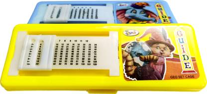 Romance Guide Table For Contains Math Tables For Kids Helps Them in Multiplications, 2 To 12 Movable Scale Table On Top Art Plastic Pencil Boxes