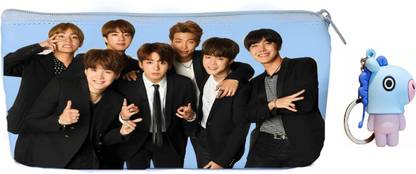 Conjoin BTS army zip closer pencil pouch BTS printed Art Canvas Pencil Box