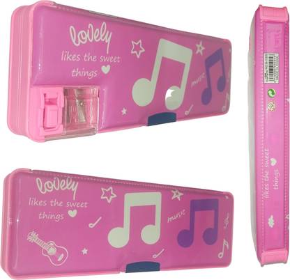 वहीश लाइफ इंक Dual side म्यूज़िक नोट आर्ट प्लास्टिक पेंसिल बॉक्स