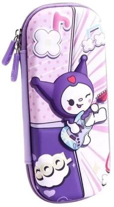 PEACORA 3D Sanrio Cartoon Kuromi Silicone Pencil Pouch DIY Fun Pen Holder 3D Sanrio Cartoon Kuromi Pencil Pouch Art EVA Pencil Box