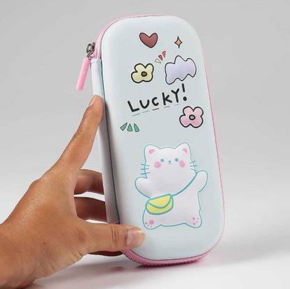 Poohan CAT HARDTOP EVA PEN PENCIL STATIONERY MULTIPURPOSE POUCH SMIGGLE EMBOSSED Art EVA Pencil Box