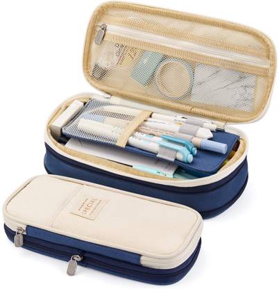 HASTHIP Pencil Case Pencil Pouch for College Student solid Art Canvas Pencil Box