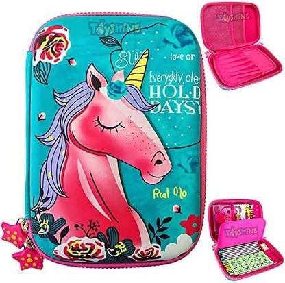 Sarvottam Cute & Stylish Unicorn Large Capacity Pencil Pouch for Multipurpose used 1 Art EVA Pencil Box