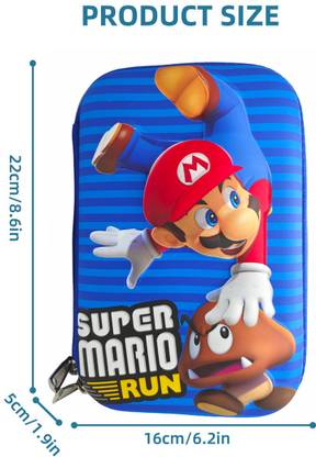 Vaniha 3D Super Mario Run Embossed Pencil Case with Compartments Art EVA Pencil Box