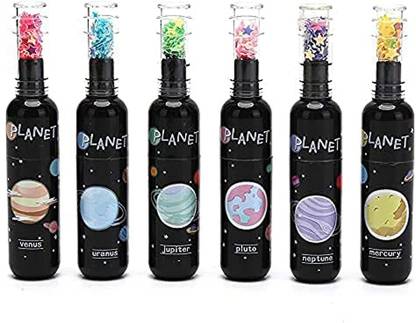DGV |Space Theme Bottle Shape Highlighters|Set Of 6|Planet Theme|Chisel Tip For Kids