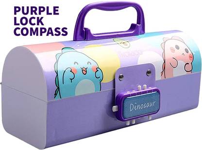littlewish lock compass dinosaur Art Plastic Pencil Box