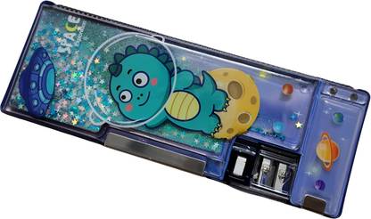 LANCETRADERS Space Exploration Alien with UFO Glitter & Sparkle Series Art EVA Pencil Box