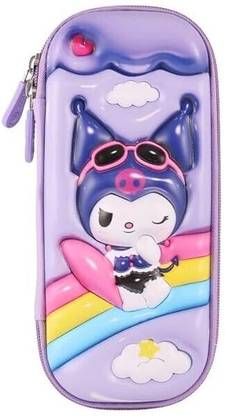PEACORA 3D Cover EVA Kuromi Design, Large Capacity Pencil box Case Compass 3D Kuromi Art EVA Pencil Box