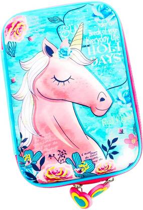 Chigy Wooh Green Unicorn Pouch Unicorn Art EVA Pencil Box