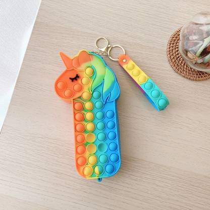 Squishy Kawaii Studio Unicorn Random color Pop -it Art Polyester Pencil Box