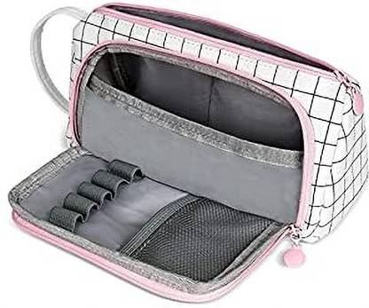 TREXEE Pencil Pouch Pink Large Capacity for Stationary Aesthetic Pencil Case 0 Art Canvas Pencil Box