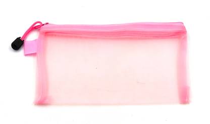 poksi Transparent Pencil Pouch with fine quality|Made of Mesh Material| NA Art Plastic Pencil Box