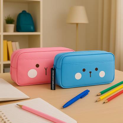 HAPPY SHOPPING STORE New Designer Pencil Pouch for Kids School Supply Organizer for Students, Stationery Box, Cosmetic Pouch Art Artificial Leather Pencil Boxes