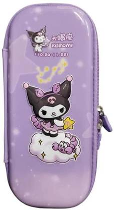 PEACORA 3D Cover EVA Kuromi Star Design, Large Capacity Pencil box Case Compass Kuromi Star Art EVA Pencil Box