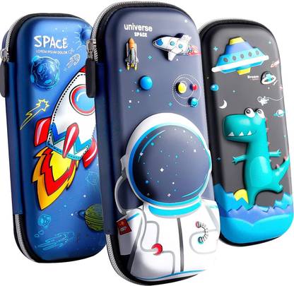 JOY MAKER 3D Pencil Case Universal Space Design Embossed Art EVA Pencil Box