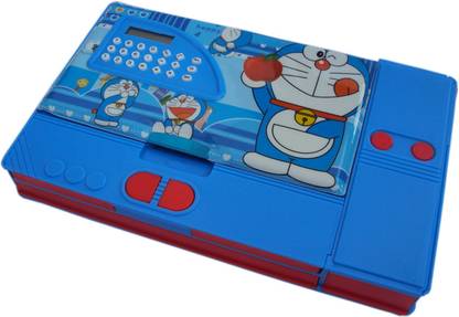AARVI Doraemon Cartoon Character Print, With Calculator Art Plastic Pencil Box