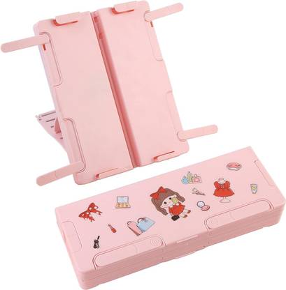 Kliznil 2 in1 Book Stand Pencil Cases with Book Stand Flexible Lightweight Page Holder Book Stands Holders Art Plastic Pencil Boxes Art Plastic Pencil Box