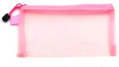 Giftinguru Plain Pink Transparent Pencil Pouch for Style Pouch Art Polyester Pencil Boxes