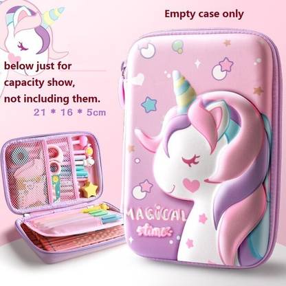 Akvanar Unicorn Pencil Case 3d Eva Zipper Pencil Pouch Bag Case for School 3d Eva big pencil pouch Art EVA Pencil Box