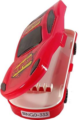 HAPPY SHOPPING STORE HIGH QUALITY WHEEL -RED CAR ART PLASTIC PENCIL BOX Car design pencil box with 2 compartments and movable wheels. Art Plastic Pencil Box