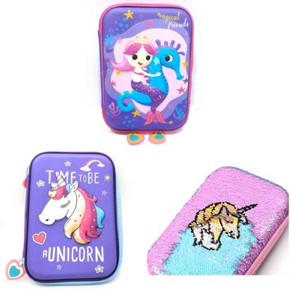 Chiisen UNICORN EVA Large Capacity Cute Pencil Case Random Style Art EVA Pencil Box