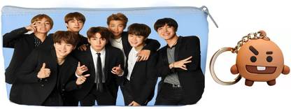 Conjoin BTS army zip closer pencil pouch BTS printed Art Canvas Pencil Box