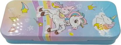 AKFLICKS Unicorn Tin Box Unicorn Art Metal Pencil Box