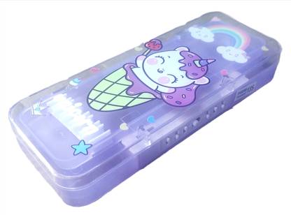TECHNOCHITRA Unicorn Printed Number Lock Password Art Plastic Pencil Box