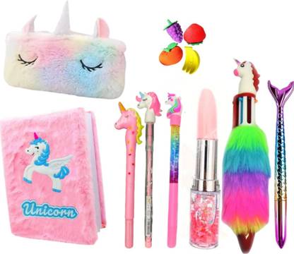 Taufa Villa Stationery Set for Girls pouch for Girls Unicorn Art Canvas Pencil Box