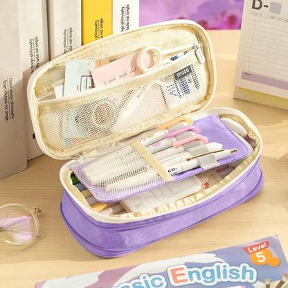 GKN Large Capacity Pencil Pouch For Girls Cute Aesthetic Pencil Case Pouch For Kids Pencil Pouch Box Art Canvas Pencil Boxes