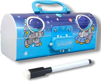 Bodhee Tree Cartoon Theme Large Capacity Pencil Box| Password Lock|Mini White Board|Mirror Space Art Plastic Pencil Box