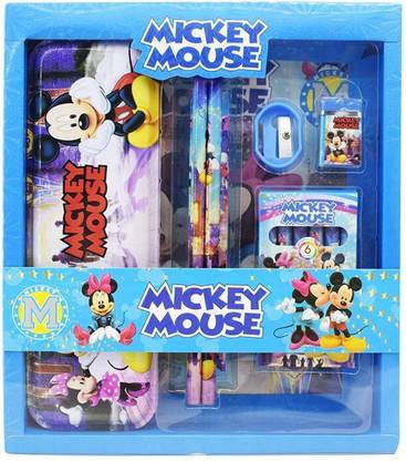 ROSEFAIR Mickey Mouse Stationery Kit Set for Boy 6 in 1 Cartoon School Items Set for Kid