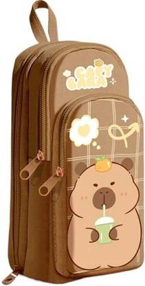 CraftGuru 993 CAPY BARA BROWN CAPY BARA BROWN Art Polyester Pencil Box