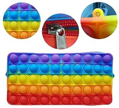 Rodio Pop Bubble Fidget Game & Pencil Box Pop it Art Canvas Pencil Box
