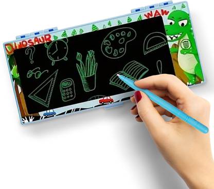 Party Propz Pencil Box for Kids - Special Pencil Case with LCD Screen (Dinosaur Theme) Designed Art Polyester Pencil Box