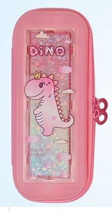 TEMSON Dino Pencil Case for Children Pencil Box Multi Compartment Stationery Box (3864) Art Plastic Pencil Box