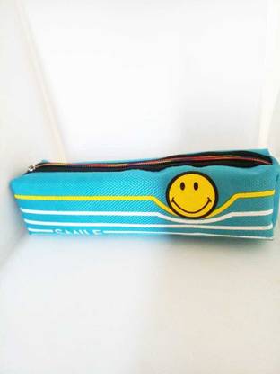 AK ULTIMATE Pencil Pouch Smily_Sky Blue Pencil Pouch Smily_Sky Blue Art Polyester Pencil Box