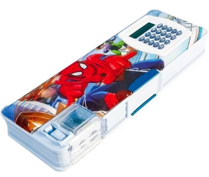 JOTKAPARKASH spiderman Multicolor Pencil Box Calculator Dual Random Design Geometry Spiderman Art Plastic Pencil Box