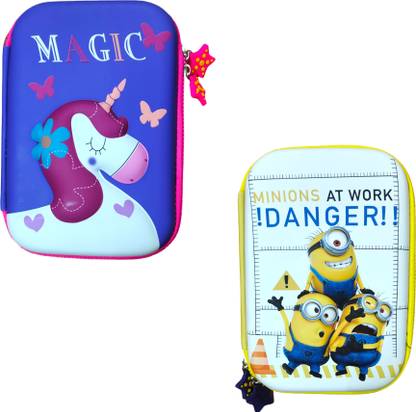 PW PENCILWALA UNICORN MINIONS Art Canvas Pencil Box MINION, UNICORN Art EVA Pencil Boxes