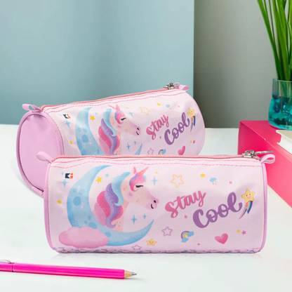 DISNEY Pencil Pouch Unicorn Print Art Canvas Pencil Boxes