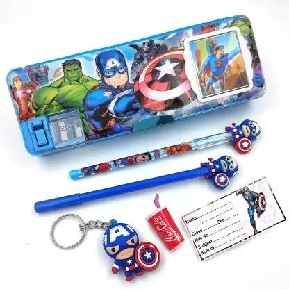 वीवीएन Avenger Design Complete Geometry Set Built-in Calculator Durable Construction वाइब्रेंट ब्लू कलर कॉम्पैक्ट एंड पोर्टेबल ऑर्गनाइज़्ड स्टोरेज सूटेबल आर्ट Plastic पेंसिल बॉक्स